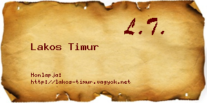 Lakos Timur névjegykártya